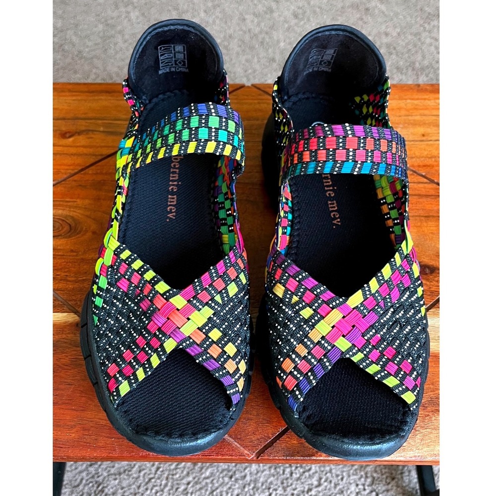 Bernie Mev Rainbow Woven Elastic Mary Jane Sandals Womens 36/5
